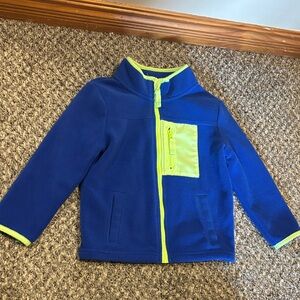 Blue Fleece Jacket with Neon Accents